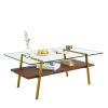 Gold Elegance Rectangle Glass Coffee Table