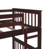 Twin-Over-Twin Bunk Bed with Ladders and Two Storage Drawers (Espresso Finish)