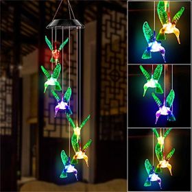 LED Solar Hummingbird Wind Chimes (Emitting Color: 1, Ships From: China)