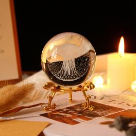 Ethereal Enchantment Crystal Ball Decoration (Color: Jellyfish, size: Gold)