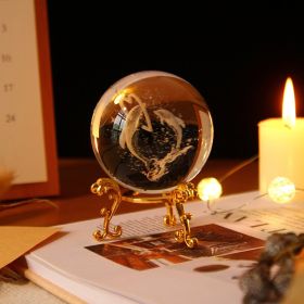 Ethereal Enchantment Crystal Ball Decoration (Color: Dolphin, size: Gold)