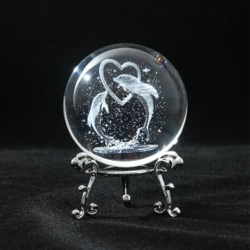 Ethereal Enchantment Crystal Ball Decoration (Color: Dolphin, size: Silver)