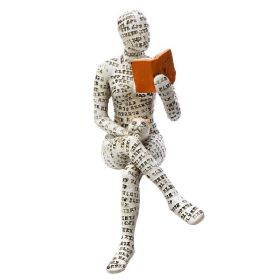 Scandinavian Modern Woman Reading Resin Statue (Color: B)