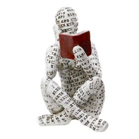 Scandinavian Modern Woman Reading Resin Statue (Color: A)