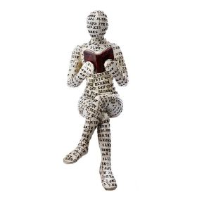 Scandinavian Modern Woman Reading Resin Statue (Color: F)