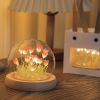Tulips Gift for Women with LED Light in Glass Dome