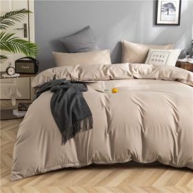 Simple Style Bedding 4 Piece Quilt Cover Set (Color: Khaki, size: 150x200cm 3-piece)