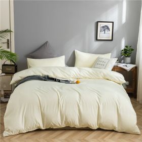 Simple Style Bedding 4 Piece Quilt Cover Set (Color: beige, size: 150x200cm 3-piece)
