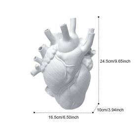 Arterial Elegance Heart-Shaped Vase (Color: White, size: 16.5*10*25)