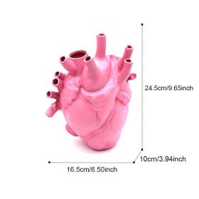 Arterial Elegance Heart-Shaped Vase (Color: Pink, size: 16.5*10*25)