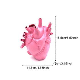 Arterial Elegance Heart-Shaped Vase (Color: Pink, size: 11.5*8*16.5)