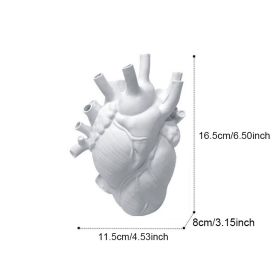 Arterial Elegance Heart-Shaped Vase (Color: White, size: 11.5*8*16.5)