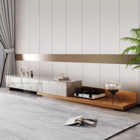 Italian-Style Minimalist Faux Marble TV Stand (Colour: Gray)