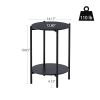 MarbleGlow 2-Layer Round End Table