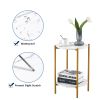 MarbleGlow 2-Layer Round End Table