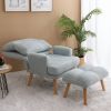 Relaxation Wingback Chair with Ottoman
