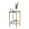 MarbleGlow 2-Layer Round End Table