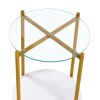 MarbleGlow 2-Layer Round End Table