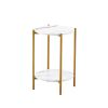 MarbleGlow 2-Layer Round End Table