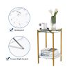 MarbleGlow 2-Layer Round End Table