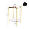 MarbleGlow 2-Layer Round End Table