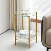 MarbleGlow 2-Layer Round End Table