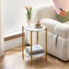 MarbleGlow 2-Layer Round End Table