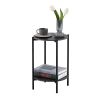 MarbleGlow 2-Layer Round End Table