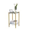 MarbleGlow 2-Layer Round End Table