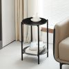 MarbleGlow 2-Layer Round End Table