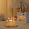 Tulips Gift for Women with LED Light in Glass Dome