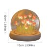 Tulips Gift for Women with LED Light in Glass Dome